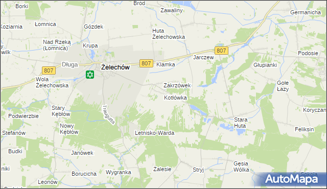 mapa Kotłówka gmina Żelechów, Kotłówka gmina Żelechów na mapie Targeo
