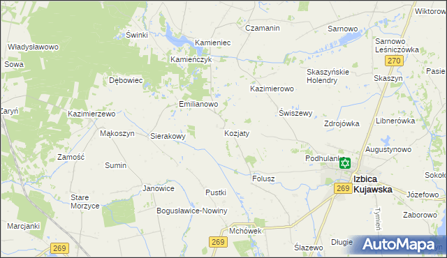 mapa Kozjaty, Kozjaty na mapie Targeo