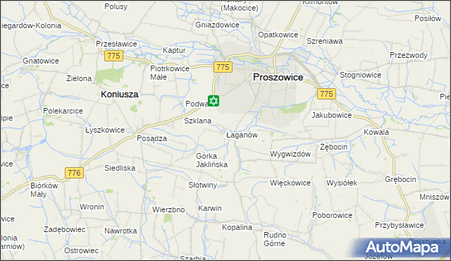 mapa Łaganów, Łaganów na mapie Targeo