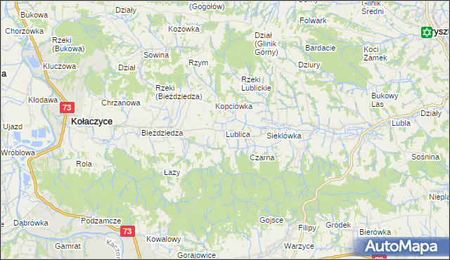 mapa Lublica, Lublica na mapie Targeo