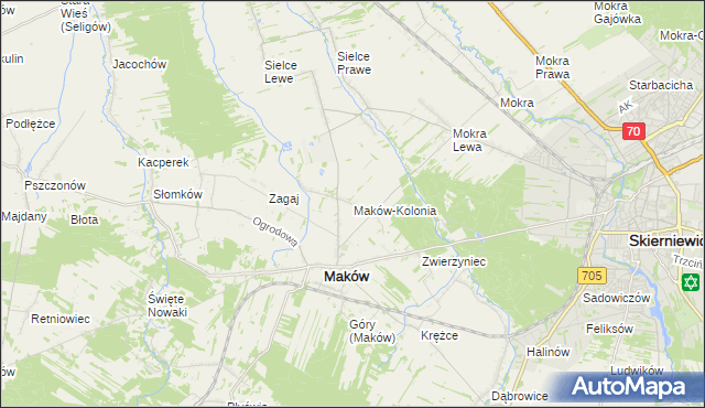 mapa Maków-Kolonia, Maków-Kolonia na mapie Targeo