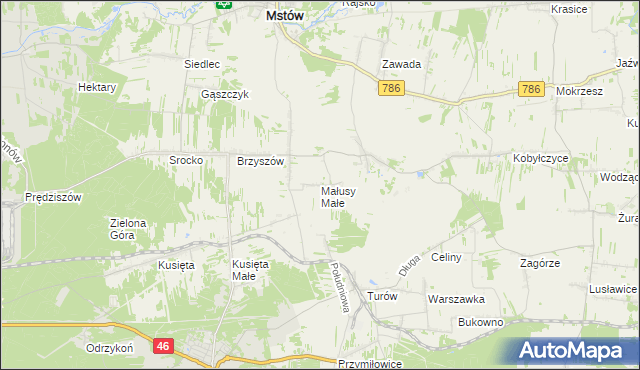 mapa Małusy Małe, Małusy Małe na mapie Targeo