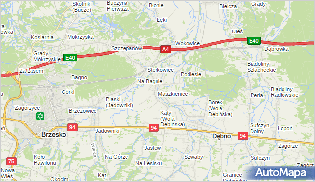 mapa Maszkienice, Maszkienice na mapie Targeo