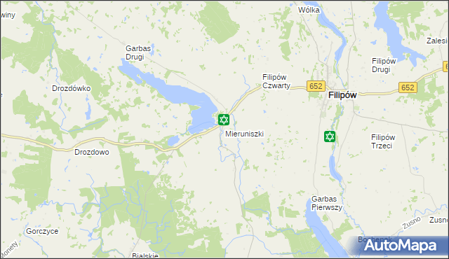 mapa Mieruniszki, Mieruniszki na mapie Targeo