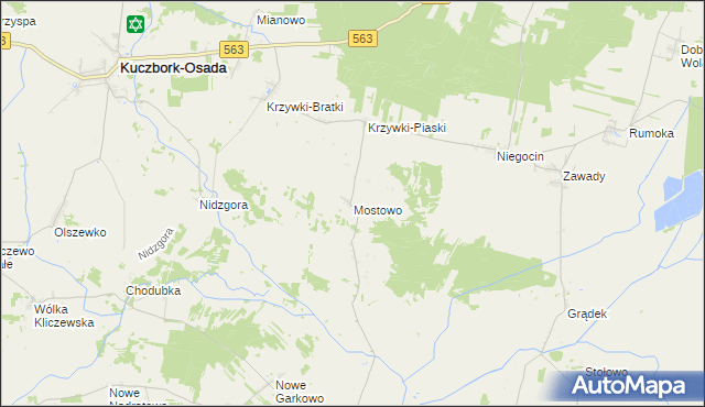 mapa Mostowo gmina Szreńsk, Mostowo gmina Szreńsk na mapie Targeo