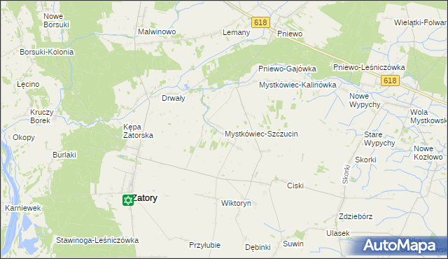 mapa Mystkówiec-Szczucin, Mystkówiec-Szczucin na mapie Targeo