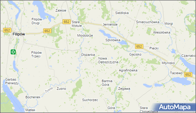 mapa Nowa Dębszczyzna, Nowa Dębszczyzna na mapie Targeo