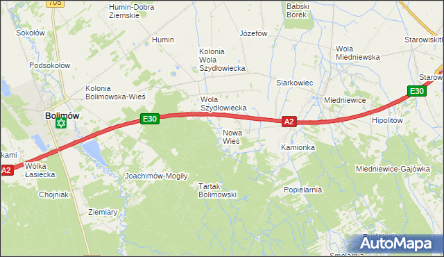 mapa Nowa Wieś gmina Wiskitki, Nowa Wieś gmina Wiskitki na mapie Targeo