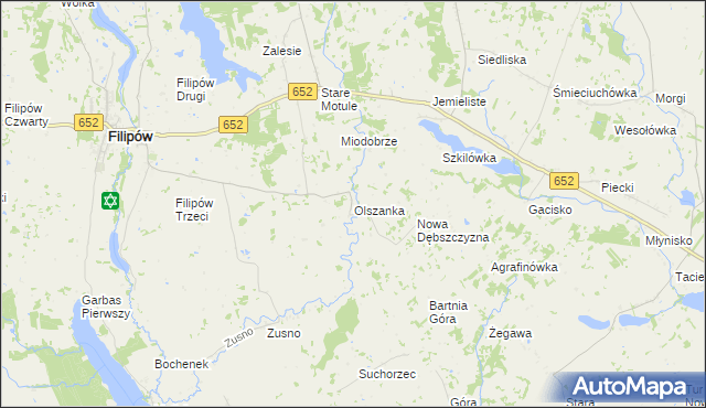 mapa Olszanka gmina Filipów, Olszanka gmina Filipów na mapie Targeo