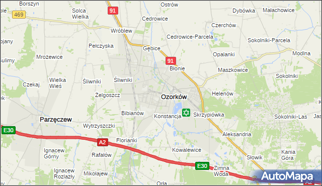 mapa Ozorków, Ozorków na mapie Targeo