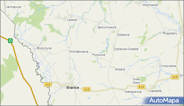 mapa Posucice, Posucice na mapie Targeo