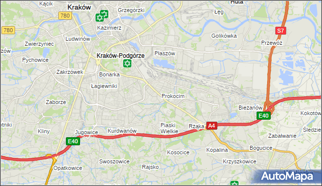 mapa Prokocim, Prokocim na mapie Targeo