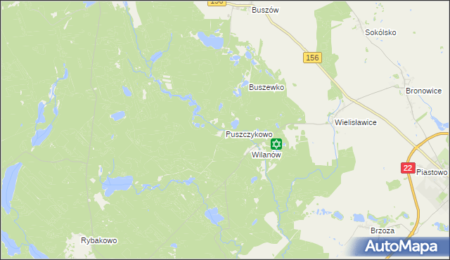 mapa Puszczykowo gmina Strzelce Krajeńskie, Puszczykowo gmina Strzelce Krajeńskie na mapie Targeo