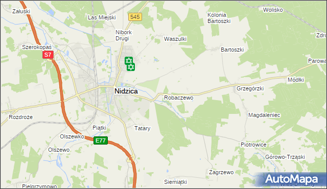 mapa Robaczewo, Robaczewo na mapie Targeo