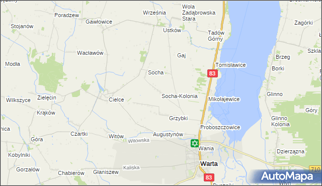 mapa Socha-Kolonia, Socha-Kolonia na mapie Targeo