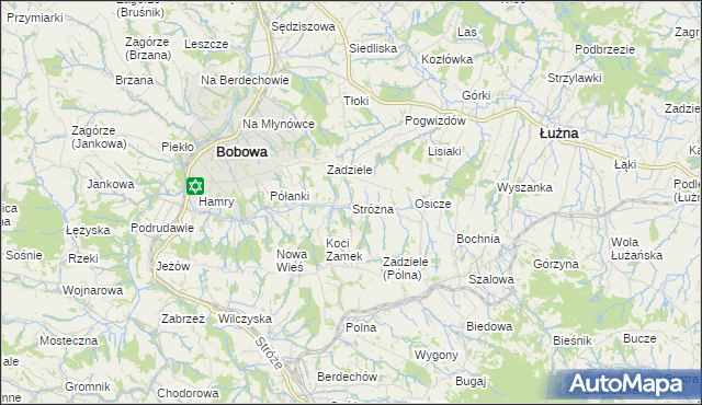 mapa Stróżna, Stróżna na mapie Targeo