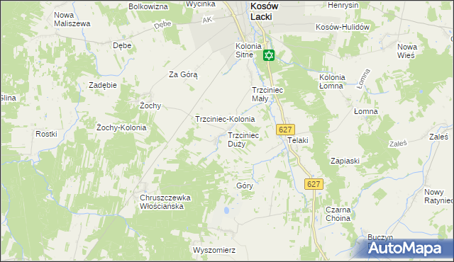 mapa Trzciniec Duży, Trzciniec Duży na mapie Targeo