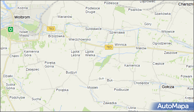 mapa Trzebienice, Trzebienice na mapie Targeo