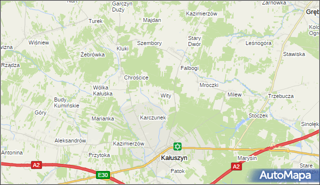 mapa Wity, Wity na mapie Targeo