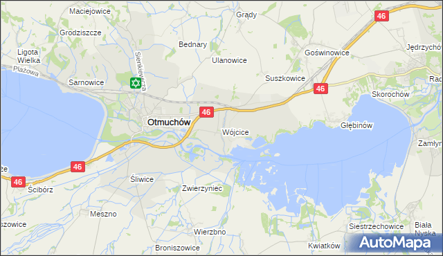 mapa Wójcice gmina Otmuchów, Wójcice gmina Otmuchów na mapie Targeo