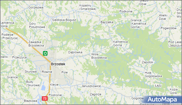 mapa Wola Brzostecka, Wola Brzostecka na mapie Targeo
