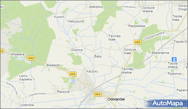 mapa Baby gmina Odolanów, Baby gmina Odolanów na mapie Targeo