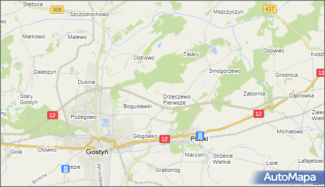 mapa Drzęczewo Pierwsze, Drzęczewo Pierwsze na mapie Targeo
