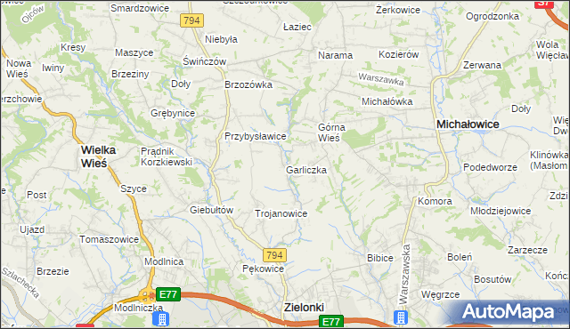 mapa Garliczka, Garliczka na mapie Targeo