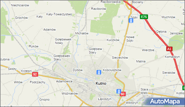 mapa Gołębiew Nowy, Gołębiew Nowy na mapie Targeo