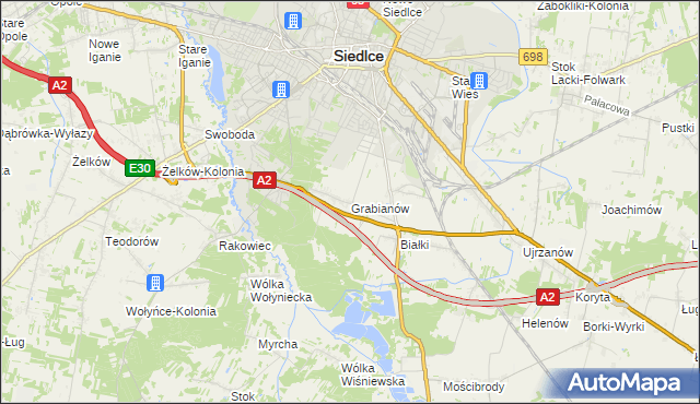 mapa Grabianów, Grabianów na mapie Targeo