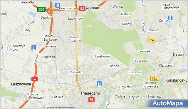 mapa Józefosław, Józefosław na mapie Targeo