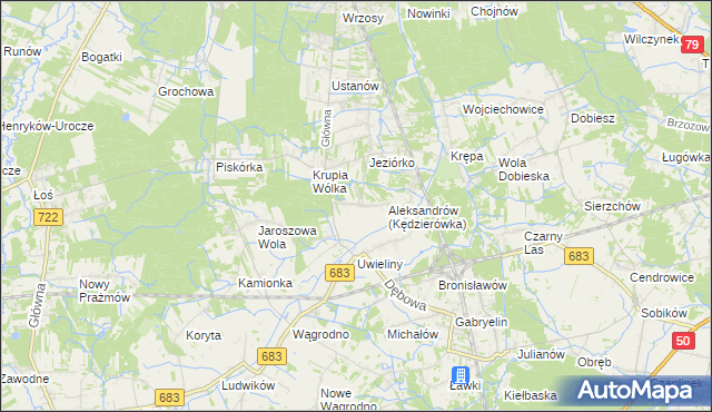 mapa Kędzierówka, Kędzierówka na mapie Targeo