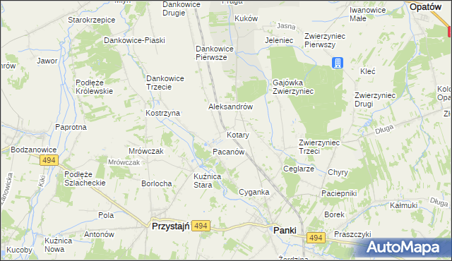 mapa Kotary, Kotary na mapie Targeo