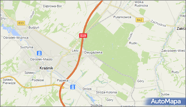 mapa Kraśnik powiat kraśnicki, Kraśnik powiat kraśnicki na mapie Targeo