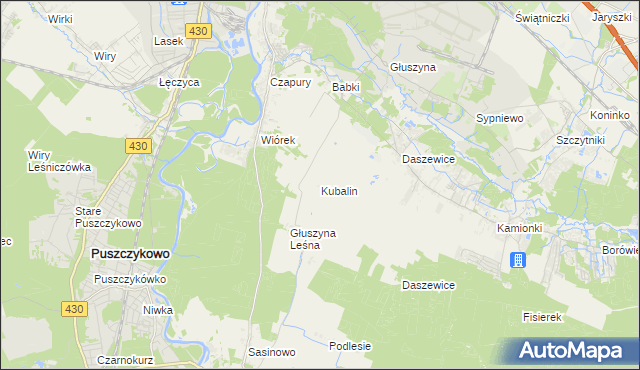 mapa Kubalin, Kubalin na mapie Targeo