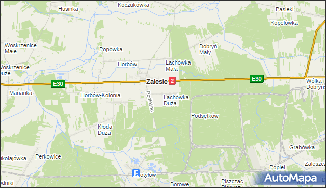 mapa Lachówka Duża, Lachówka Duża na mapie Targeo