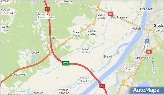mapa Nowe Marzy, Nowe Marzy na mapie Targeo