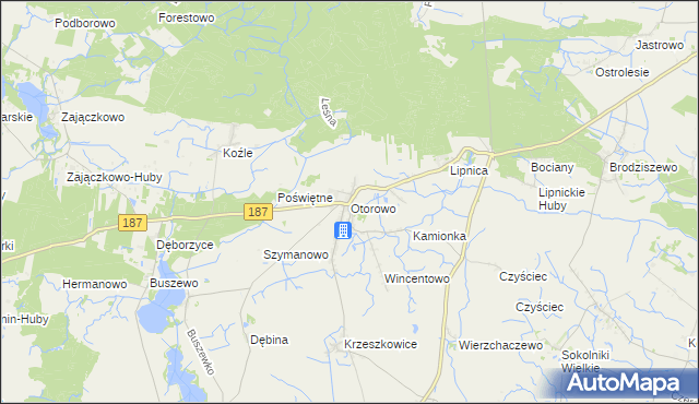 mapa Otorowo gmina Szamotuły, Otorowo gmina Szamotuły na mapie Targeo