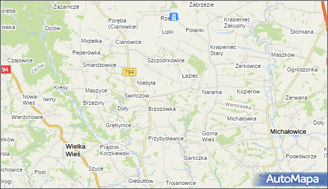mapa Owczary gmina Zielonki, Owczary gmina Zielonki na mapie Targeo