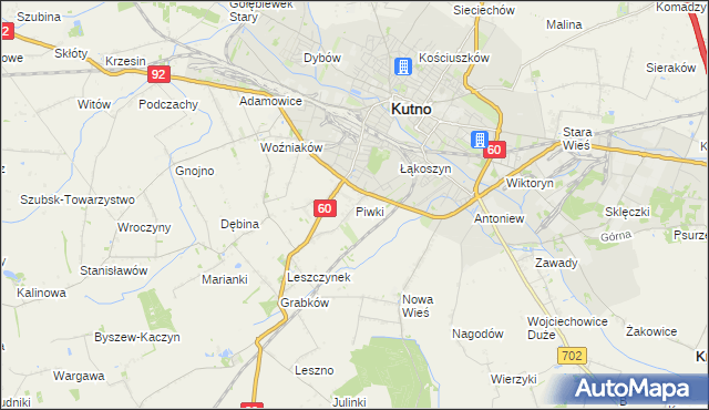 mapa Piwki, Piwki na mapie Targeo