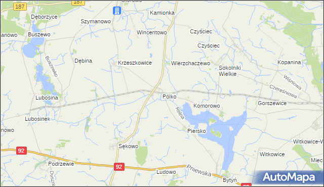mapa Pólko gmina Kaźmierz, Pólko gmina Kaźmierz na mapie Targeo