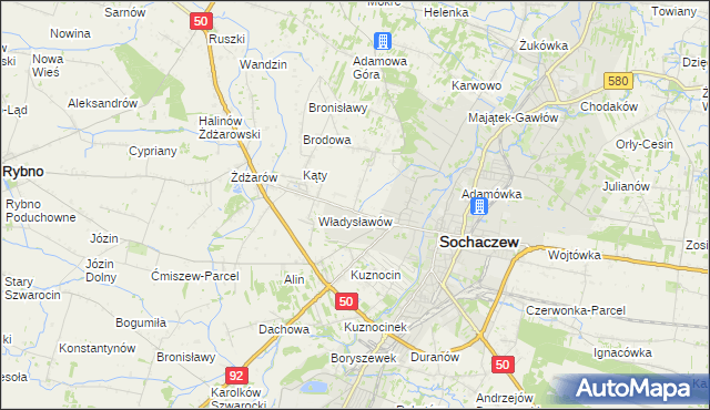 mapa Rozlazłów, Rozlazłów na mapie Targeo