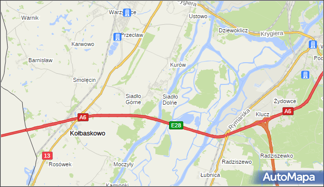 mapa Siadło Dolne, Siadło Dolne na mapie Targeo