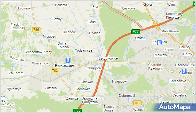 mapa Szczukowice, Szczukowice na mapie Targeo