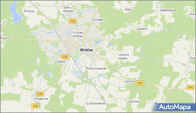 mapa Uskorz Mały, Uskorz Mały na mapie Targeo