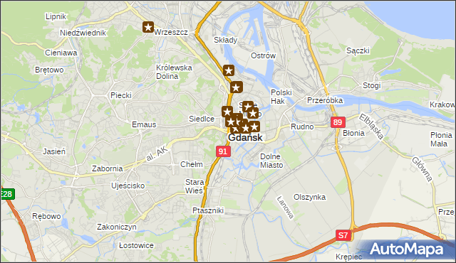 mapa Gdańska, Gdańsk na mapie Targeo