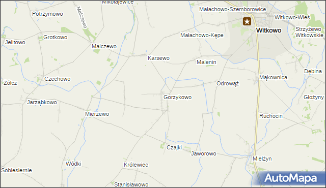 mapa Gorzykowo, Gorzykowo na mapie Targeo