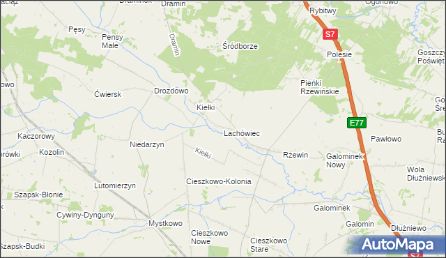 mapa Lachówiec, Lachówiec na mapie Targeo