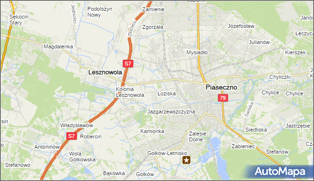 mapa Łoziska, Łoziska na mapie Targeo