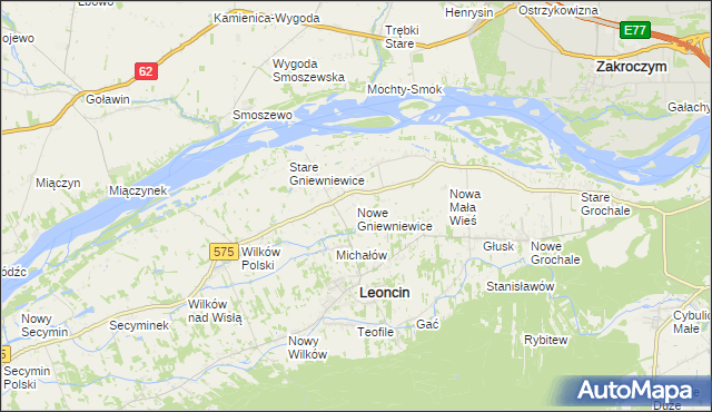 mapa Nowe Gniewniewice, Nowe Gniewniewice na mapie Targeo